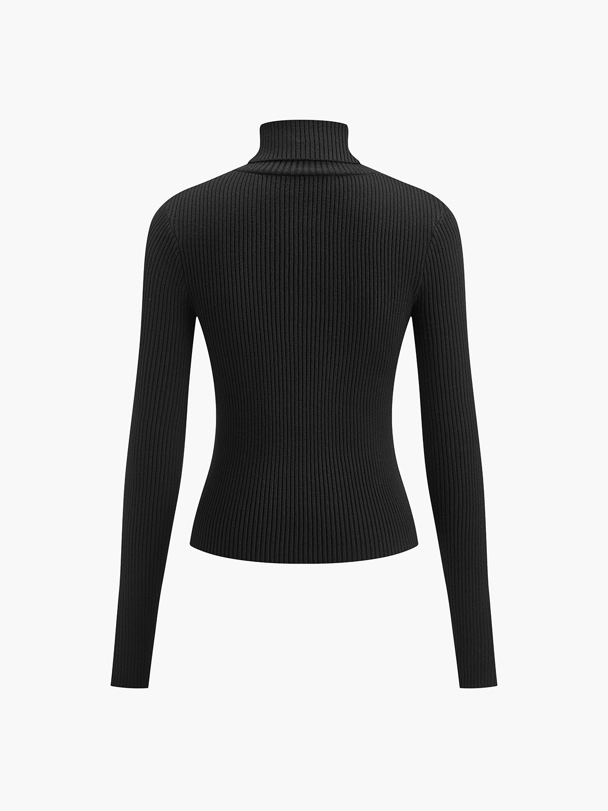 Women's Ribbed Turtleneck Sweater Fitted Long-Sleeve Slim Relaxed Pullover