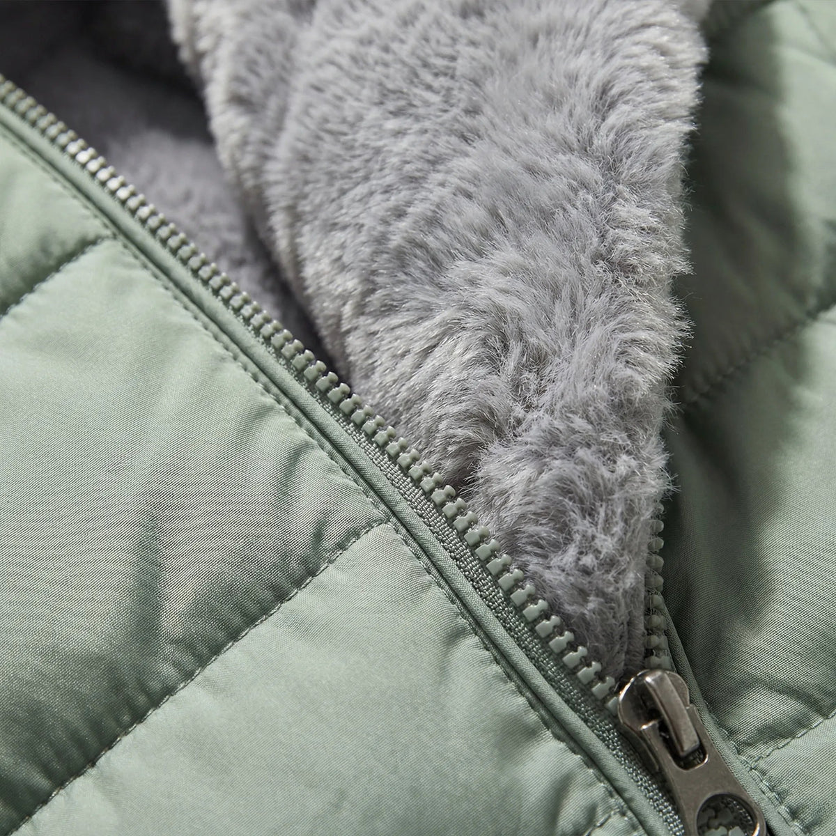 Women's Padded Hooded Puffer Coat Faux-Fur-Lined Mid-Length Fitted