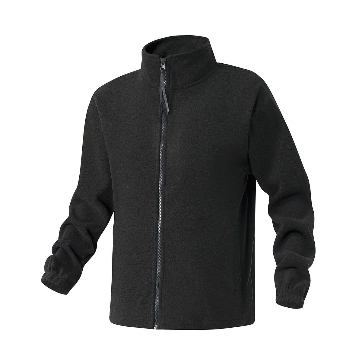 Men's Fleece Jacket Stand Collar Full-Zip Relaxed Soft Warm Minimalist