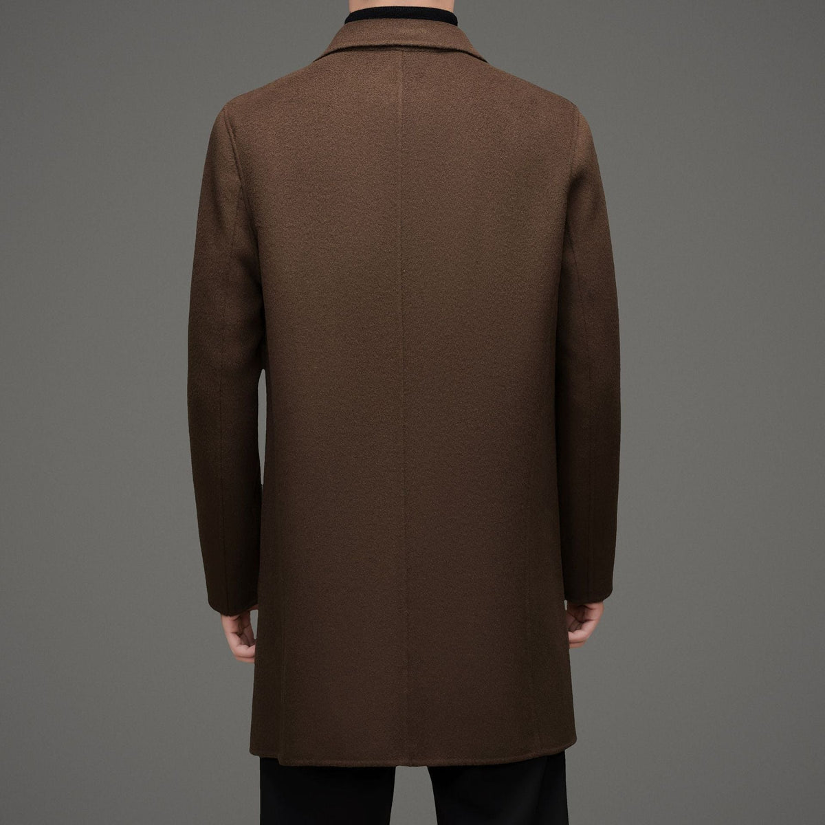 Men's Wool Long Coat Notch Lapel Single-Breasted Tailored Modern Insulated