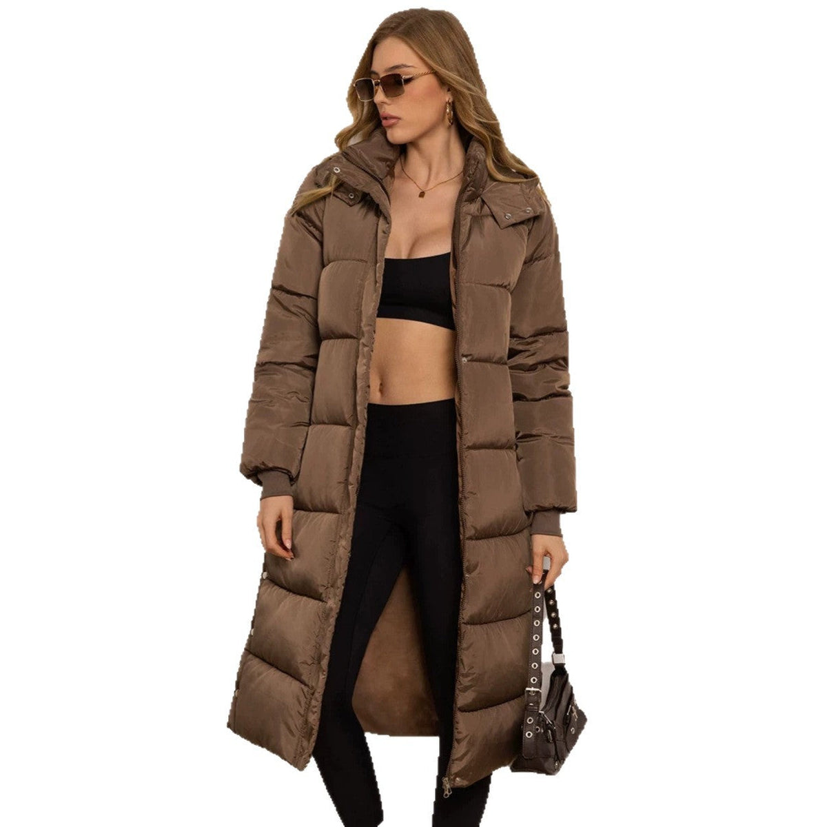 Women's Long Padded Puffer Coat Hooded Quilted Maxi Oversized Winter