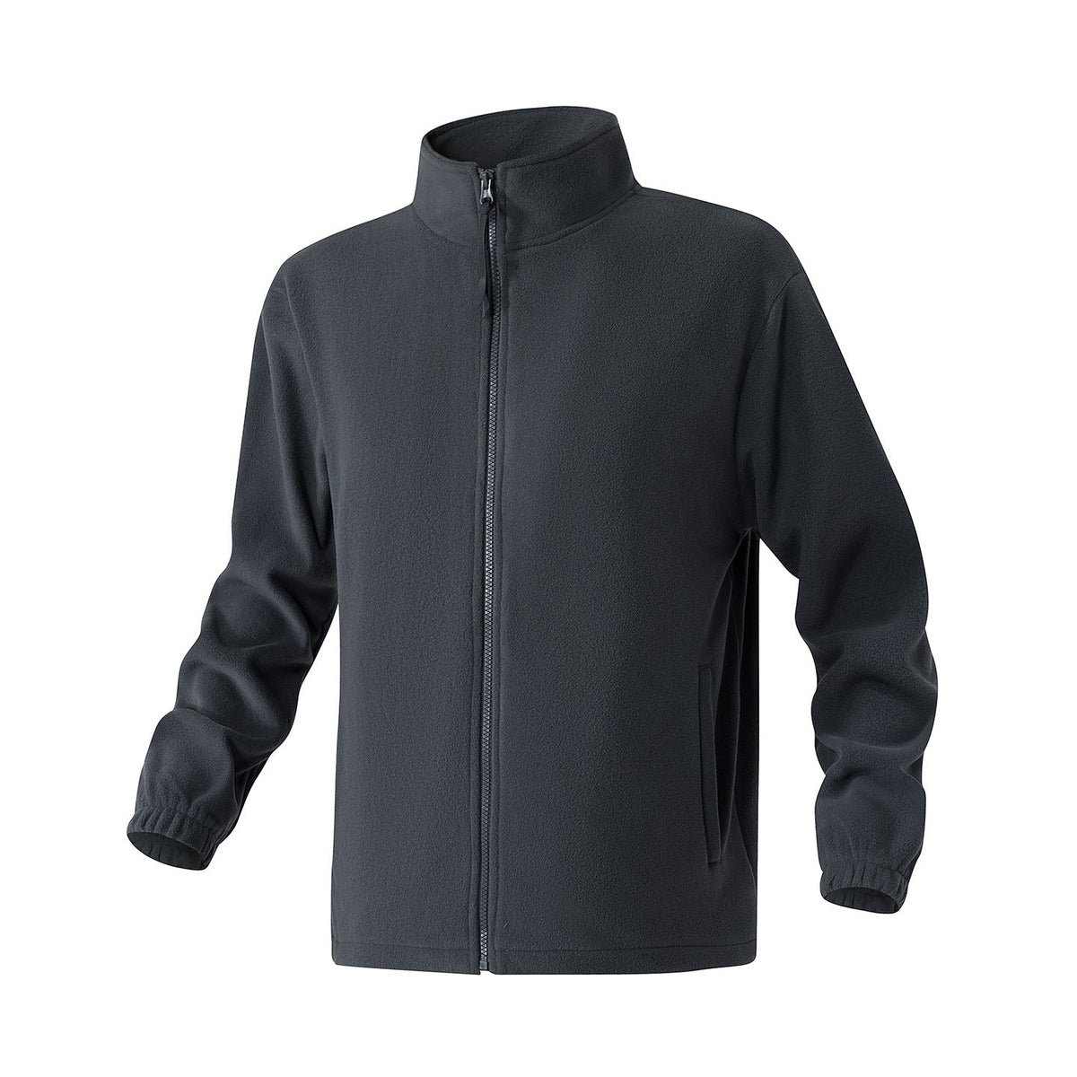 Men's Fleece Jacket Stand Collar Full-Zip Relaxed Soft Warm Minimalist