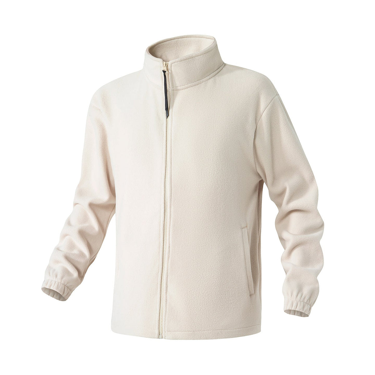 Men's Fleece Jacket Stand Collar Full-Zip Relaxed Soft Warm Minimalist