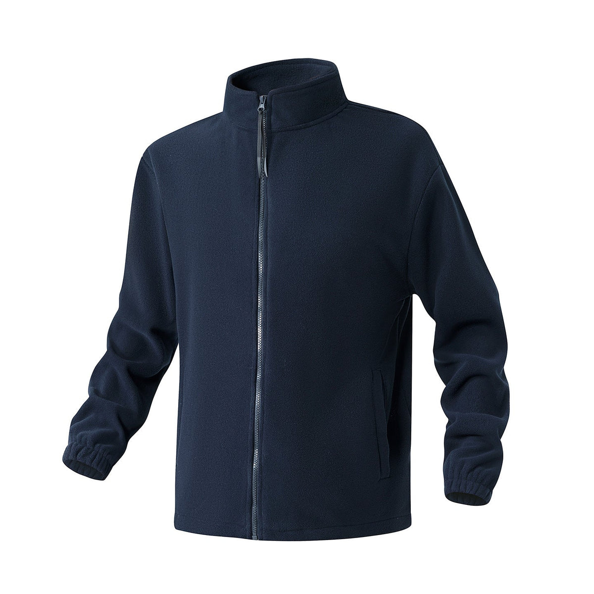 Men's Fleece Jacket Stand Collar Full-Zip Relaxed Soft Warm Minimalist