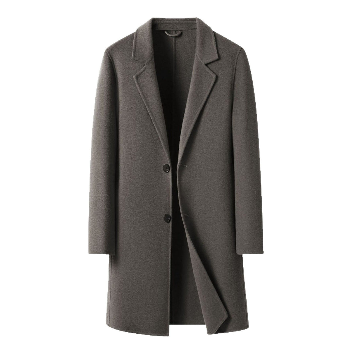 Men's Wool Long Coat Notch Lapel Single-Breasted Tailored Modern Insulated