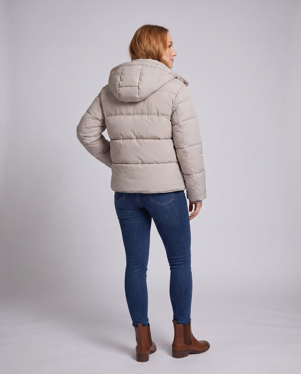 Women's Short Hooded Puffer Jacket Ultralight Full-Zip Boxy Padded