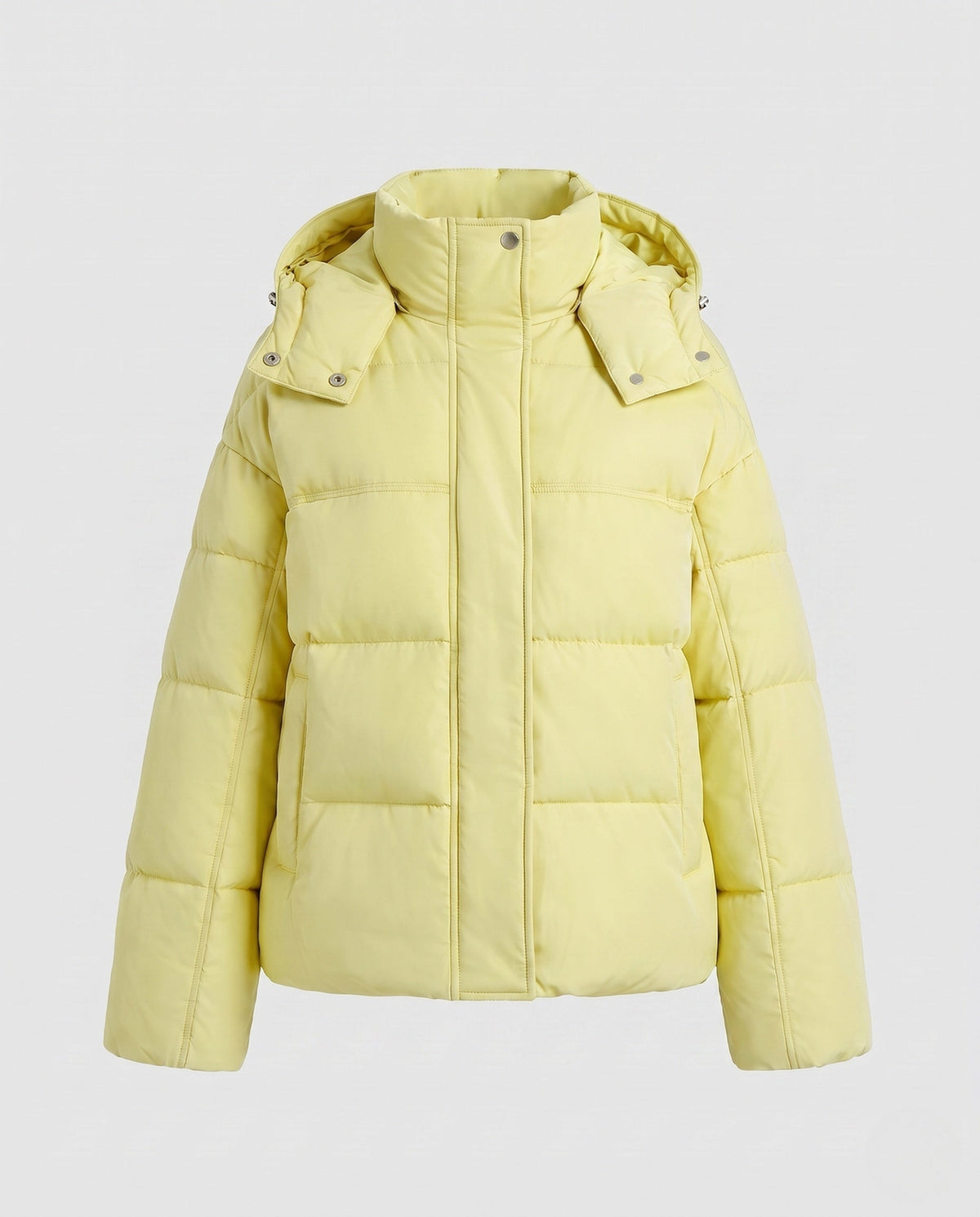 Women's Short Hooded Puffer Jacket Ultralight Full-Zip Boxy Padded