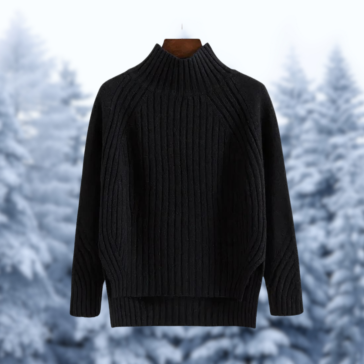 Women's Ribbed High Neck Knit Sweater Raglan Relaxed Textured Long-Sleeve