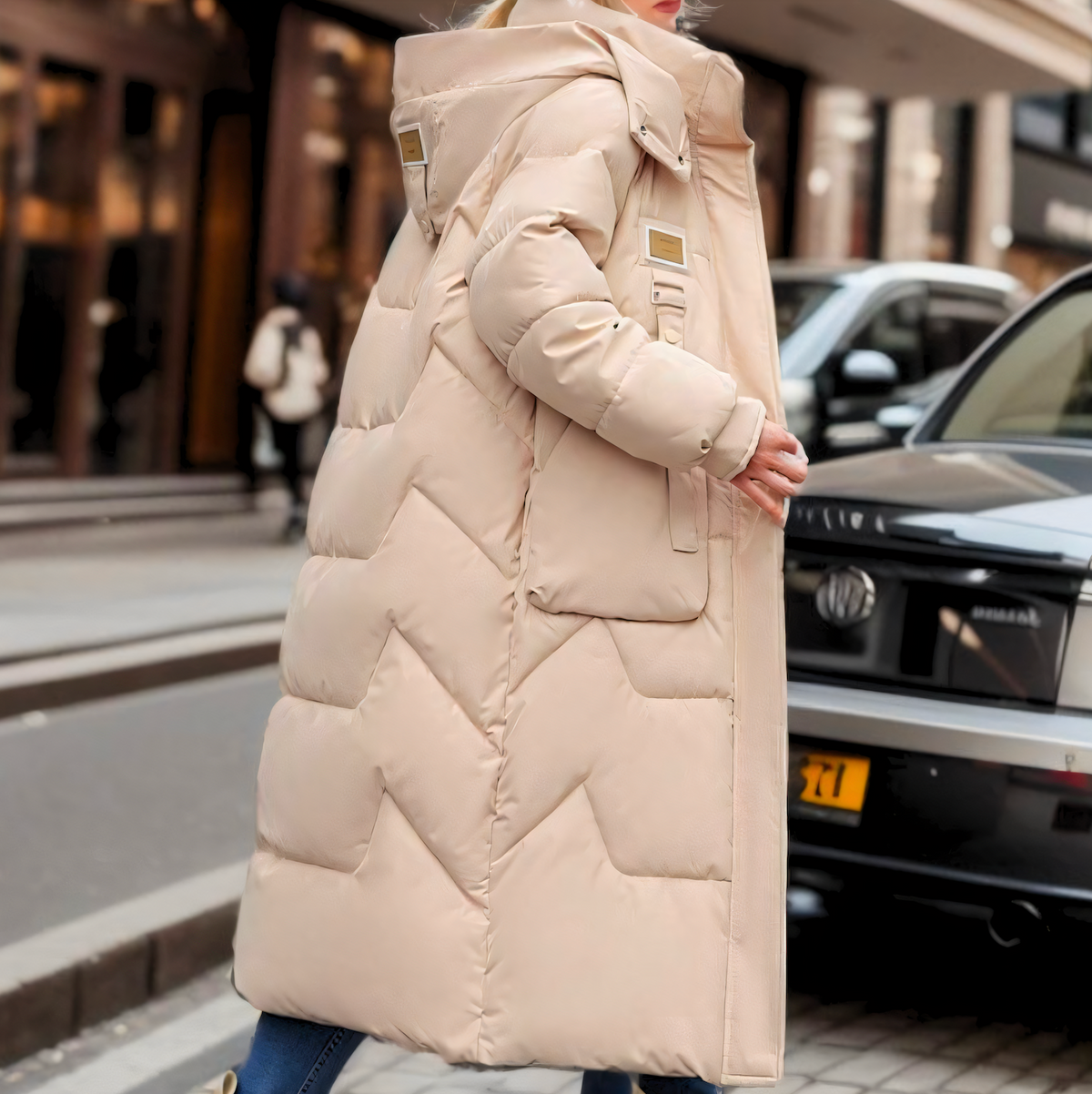 Women's Long Hooded Puffer Coat Quilted Oversized Longline Winter