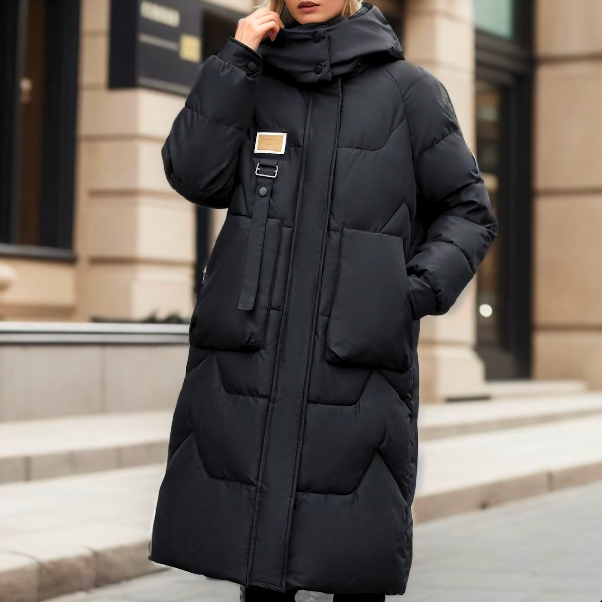 Women's Long Hooded Puffer Coat Quilted Oversized Longline Winter