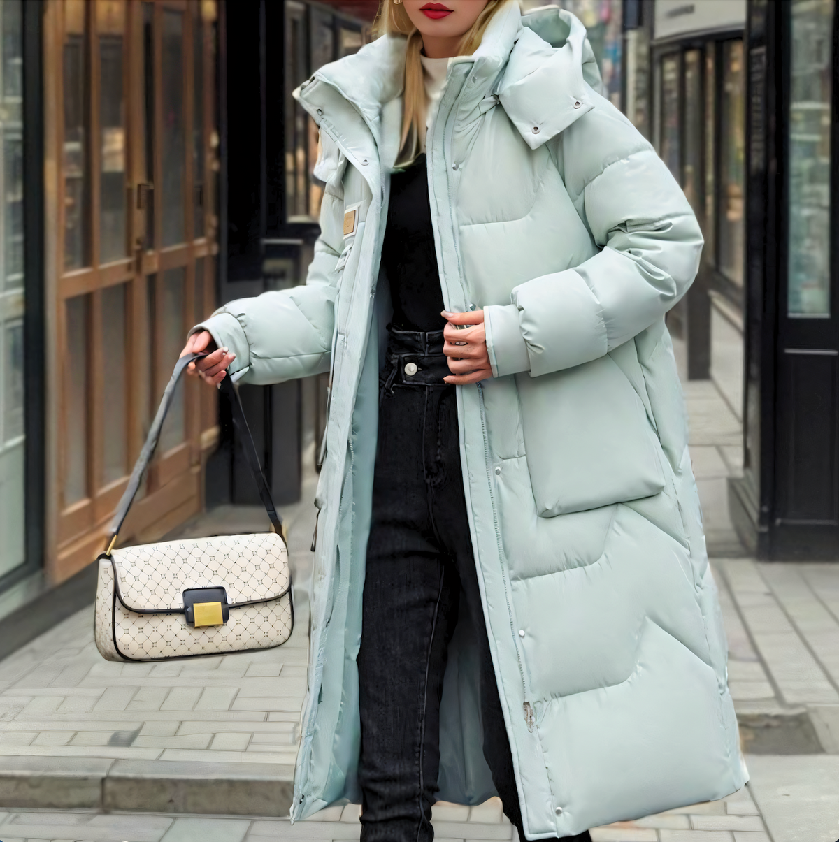 Women's Long Hooded Puffer Coat Quilted Oversized Longline Winter