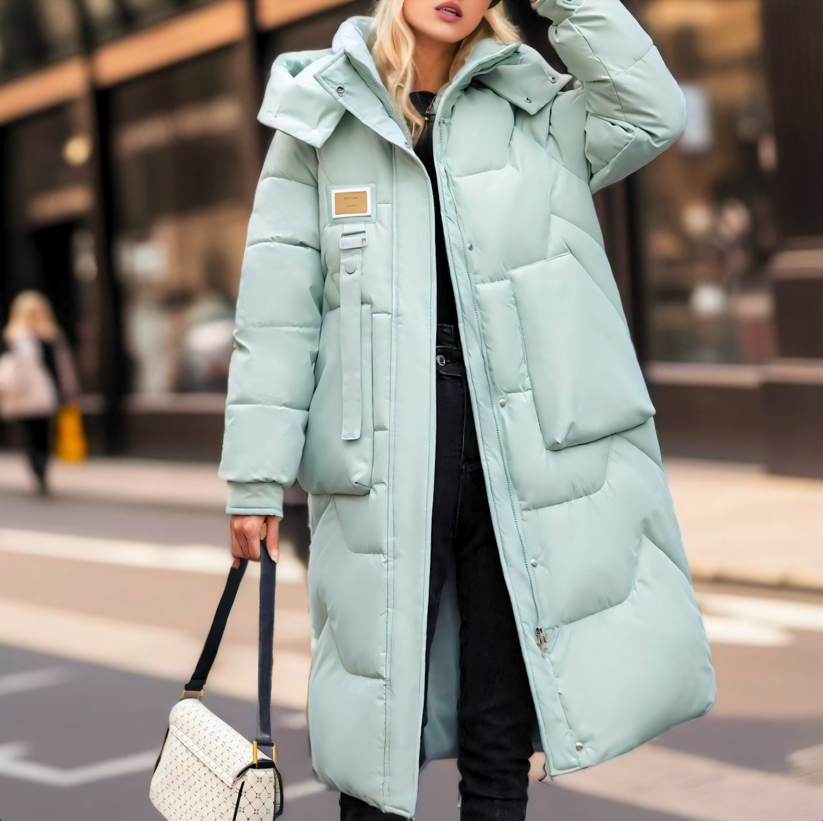 Women's Long Hooded Puffer Coat Quilted Oversized Longline Winter
