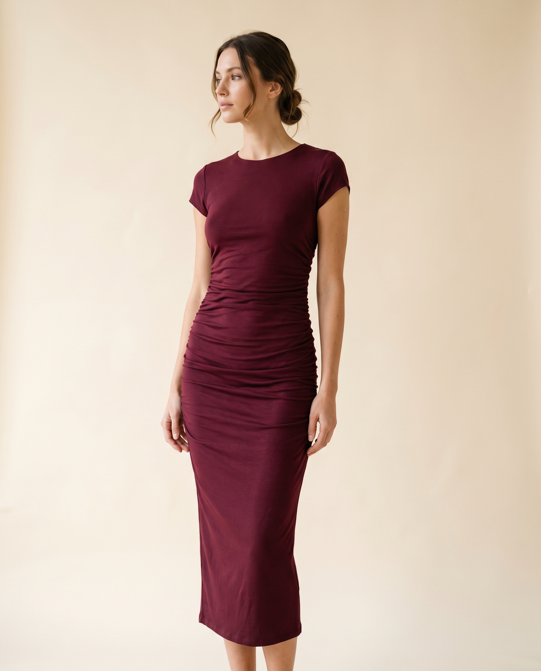 Margaux Ruched Midi Dress